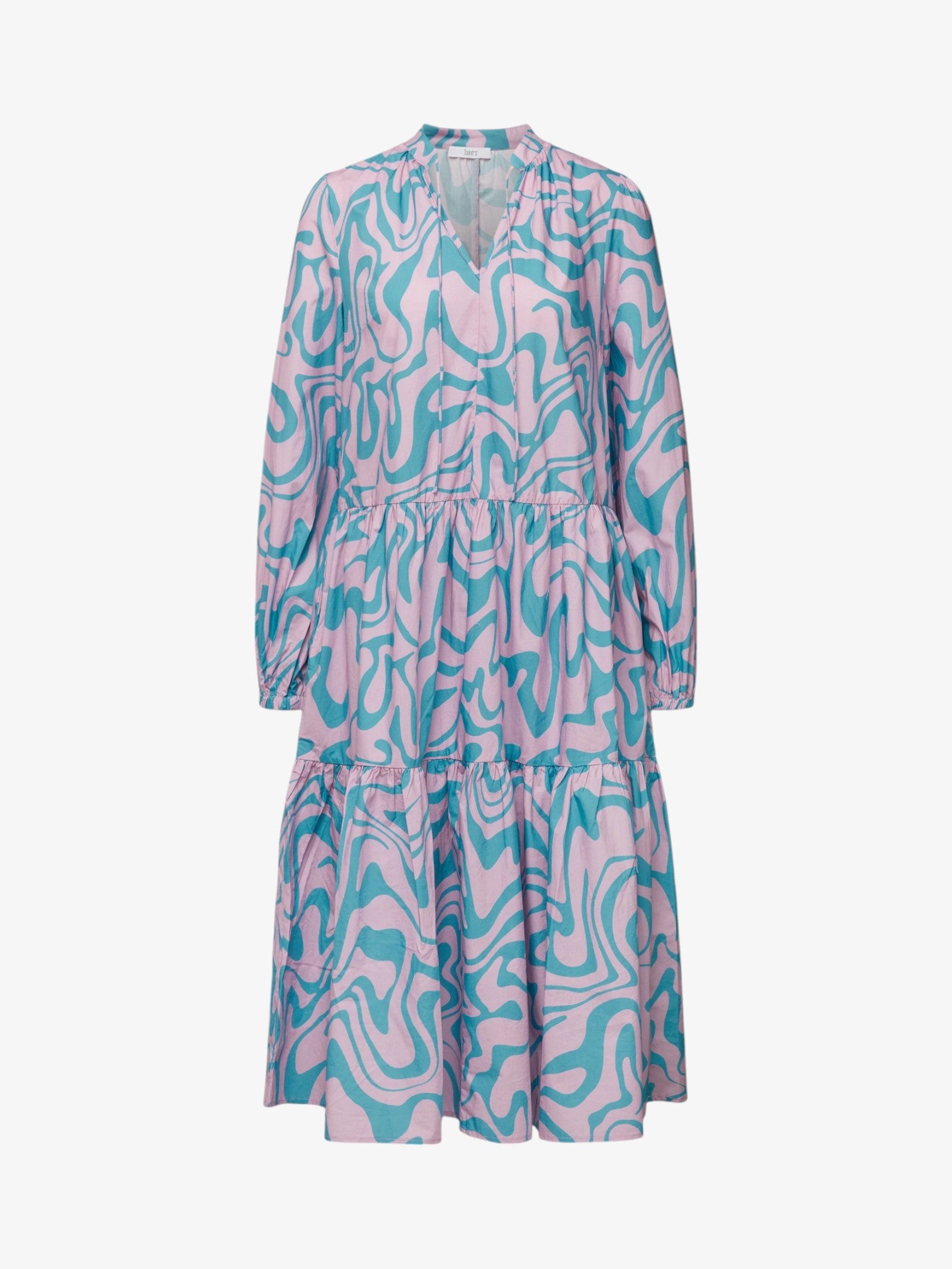 Midi dress in layered look, model 'Swirl Dress'