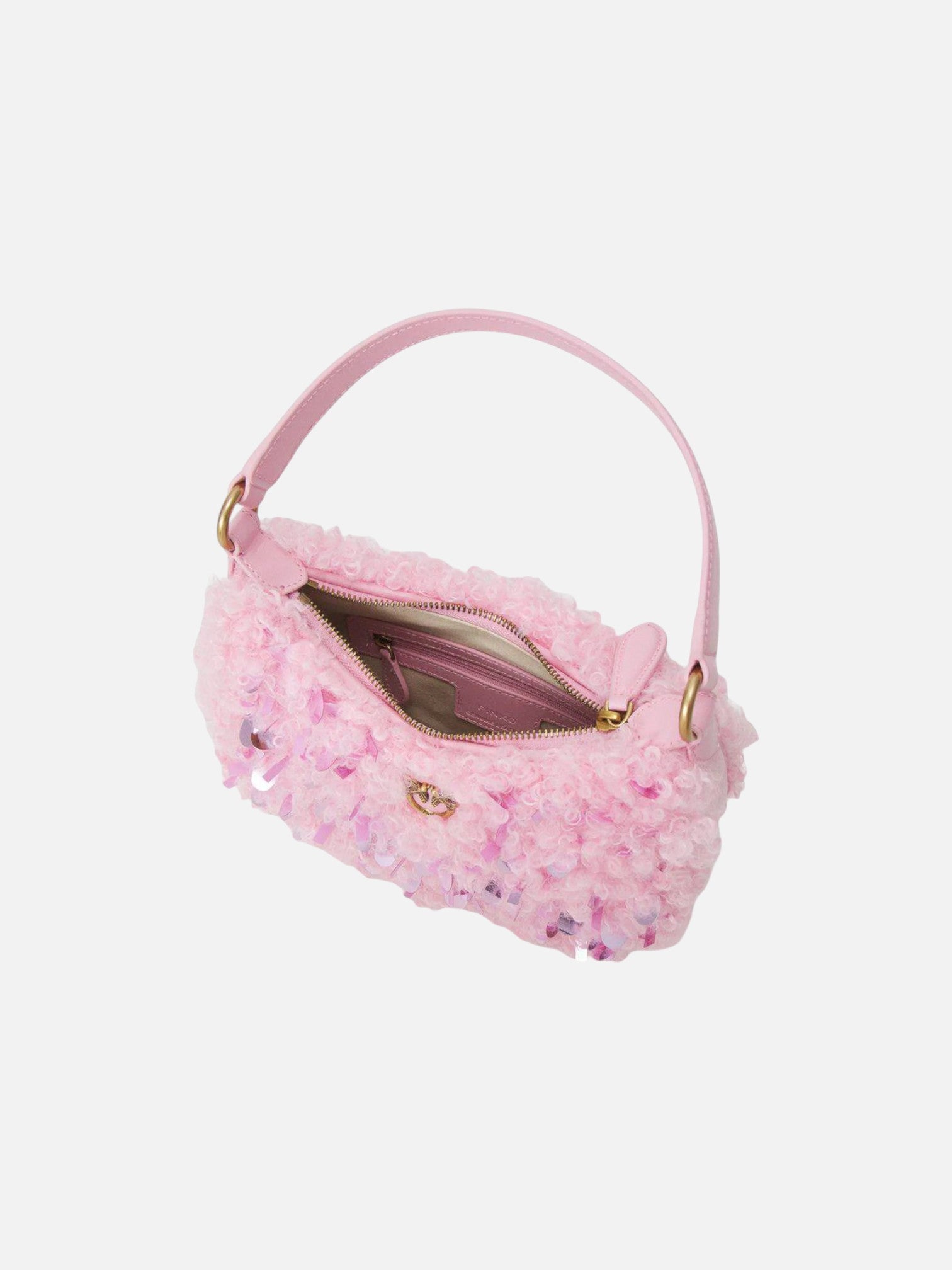 HALF MOON MINI NEON CURLS ECO SHEARLING - Handbag