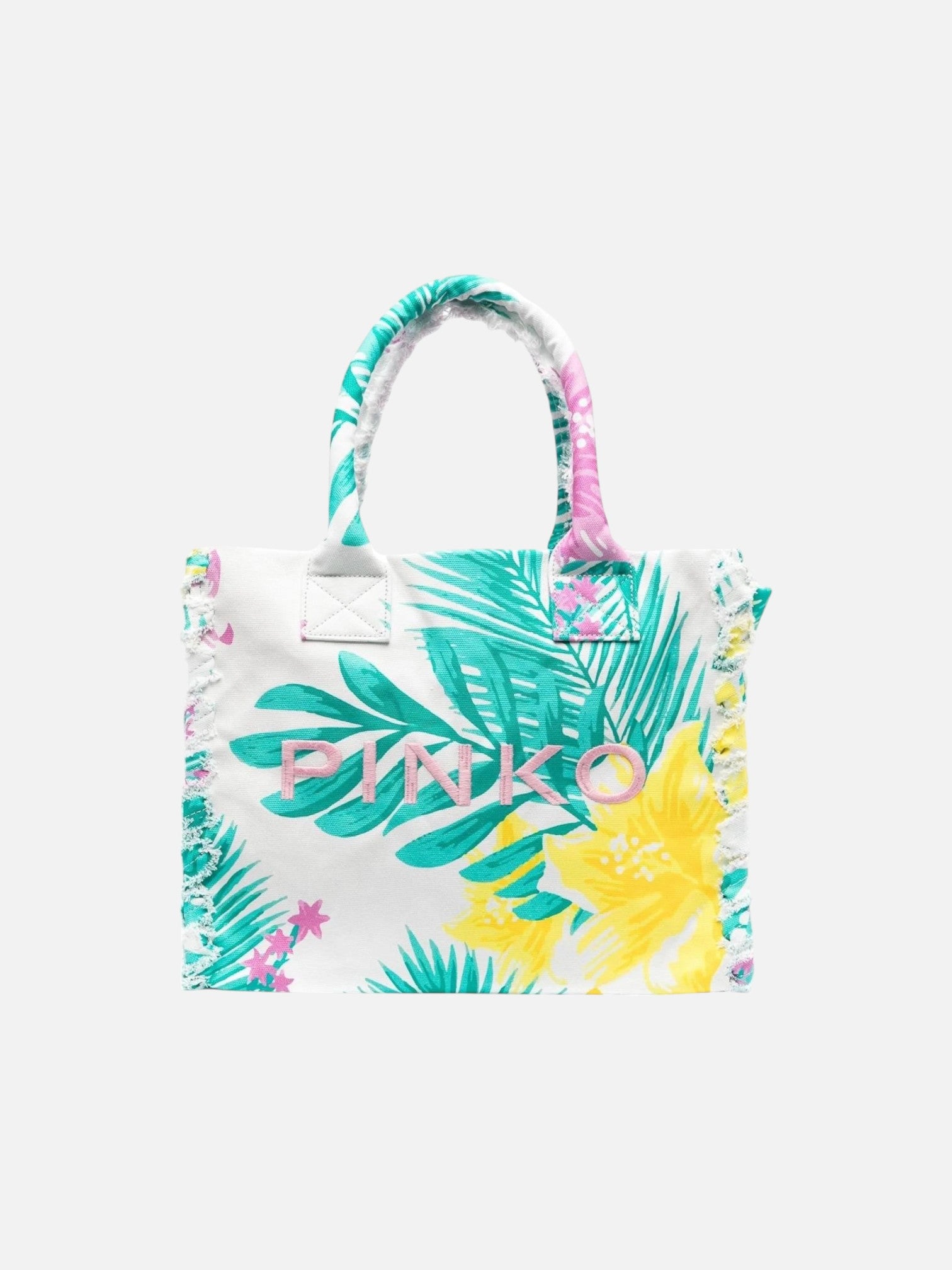 logo-embroidered beach bag