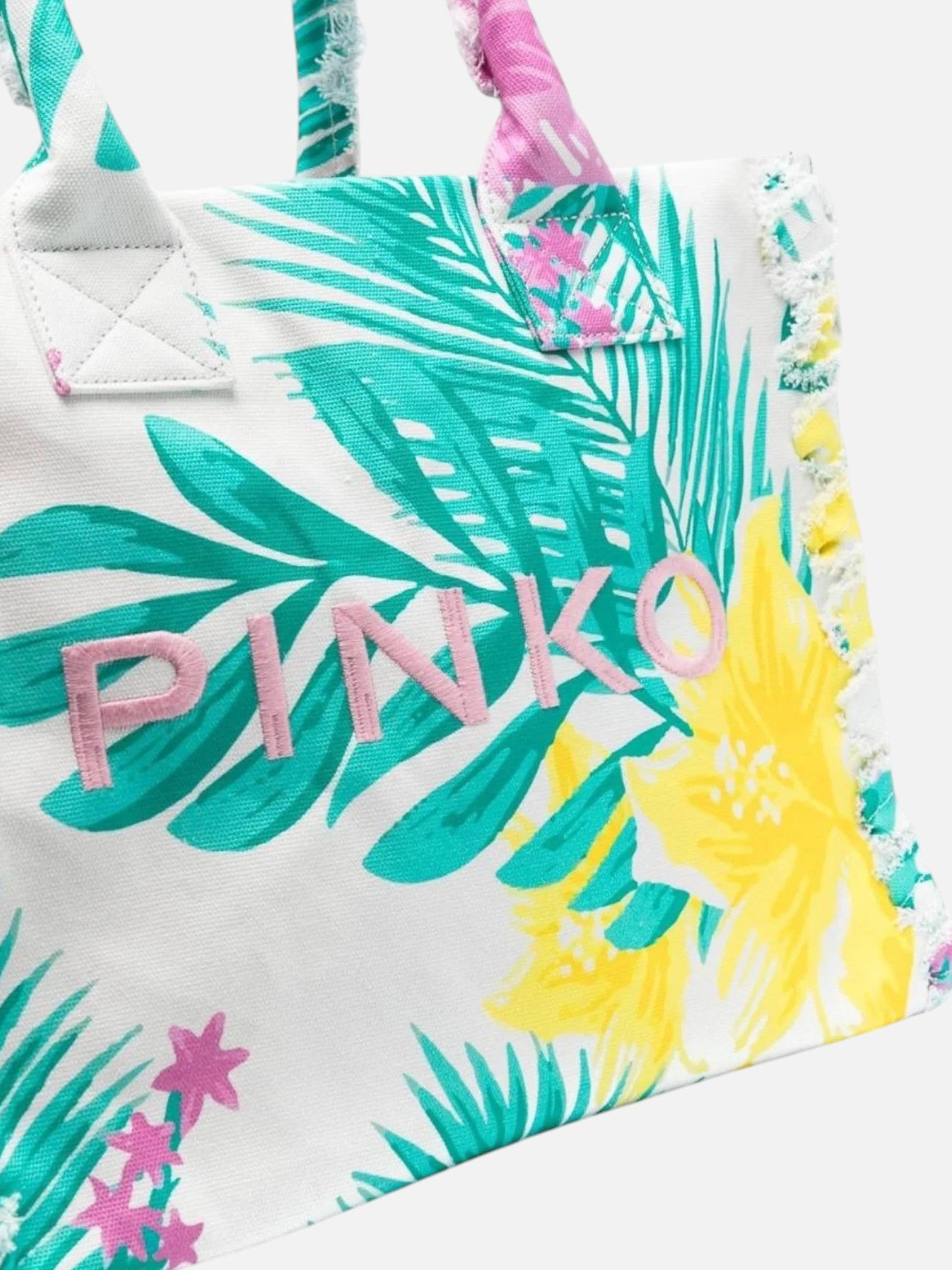 logo-embroidered beach bag