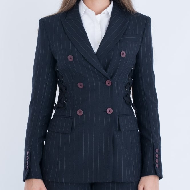 Pinstripe Jacket With Tie
