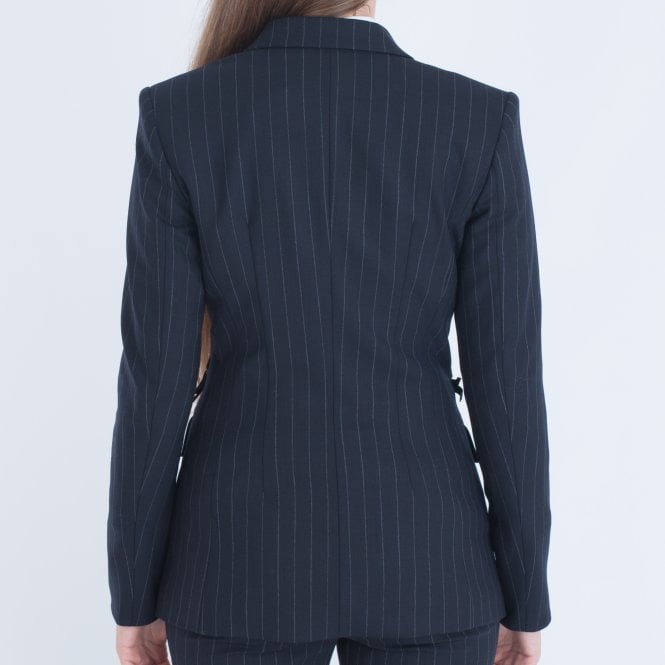 Pinstripe Jacket With Tie