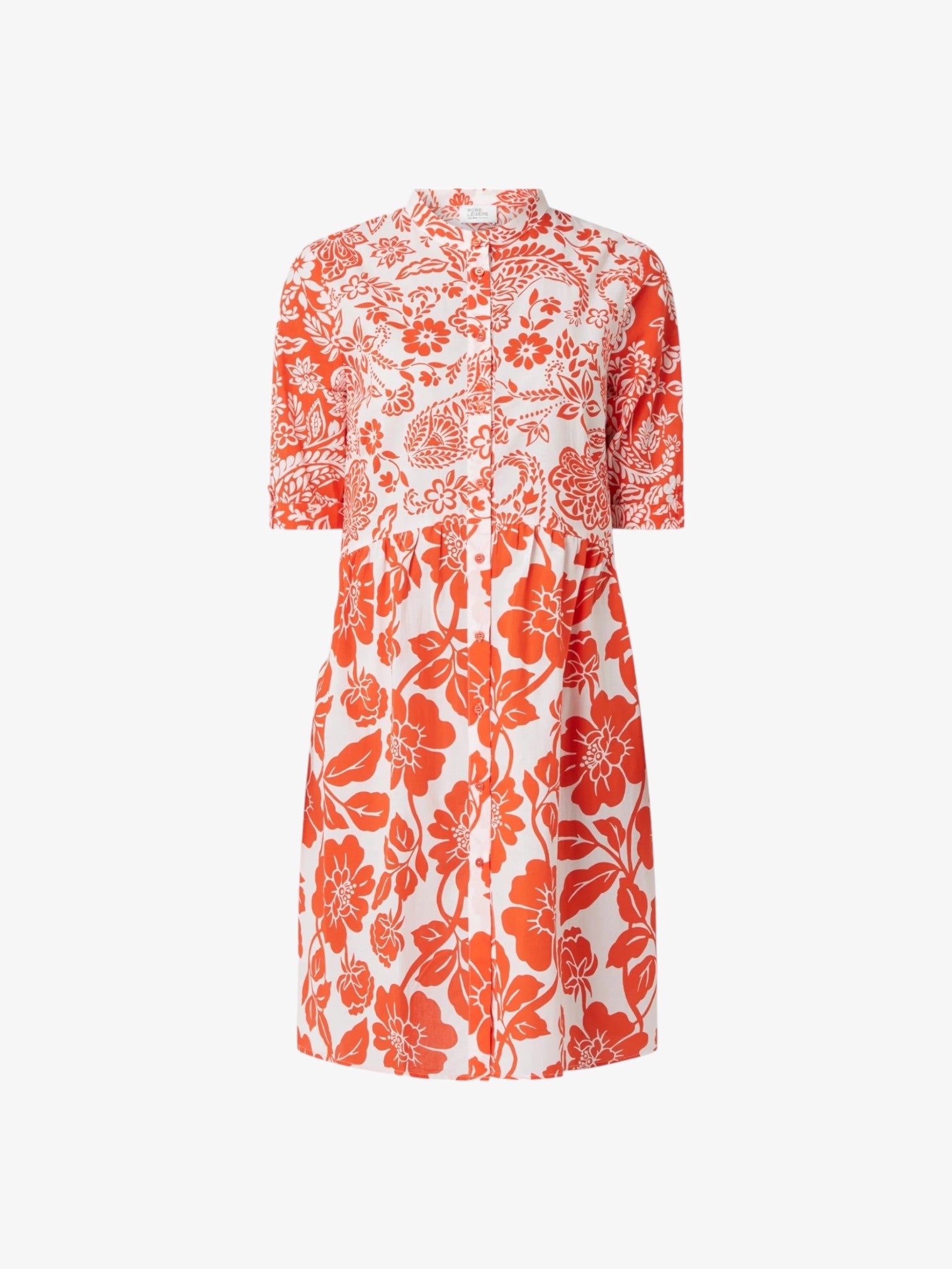 LIGHT DRESS - Blouse dress with floral pattern in red