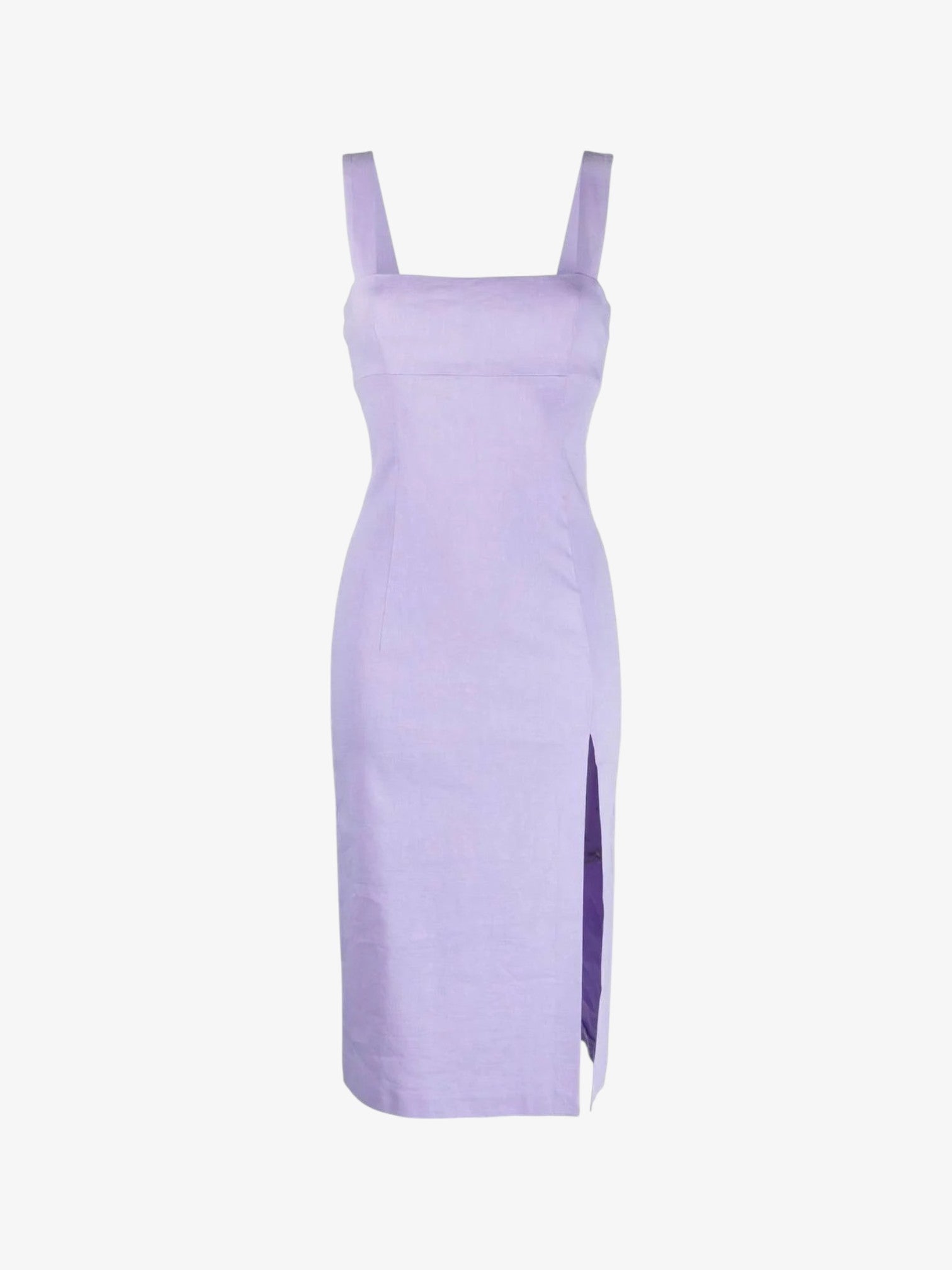 Slit-detail Sleeveless Midi Dress