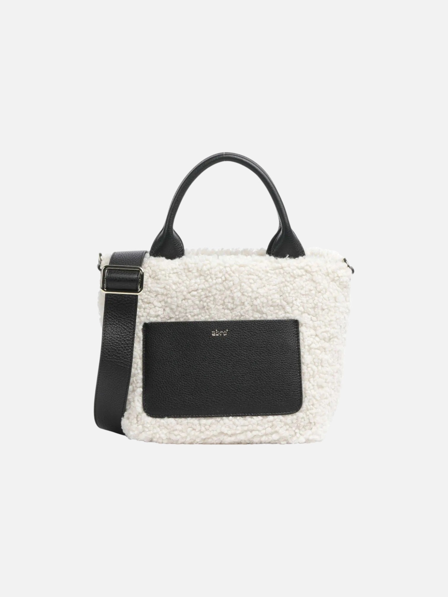 Florian Raquel Handbag grained cow leather, faux fur ivory