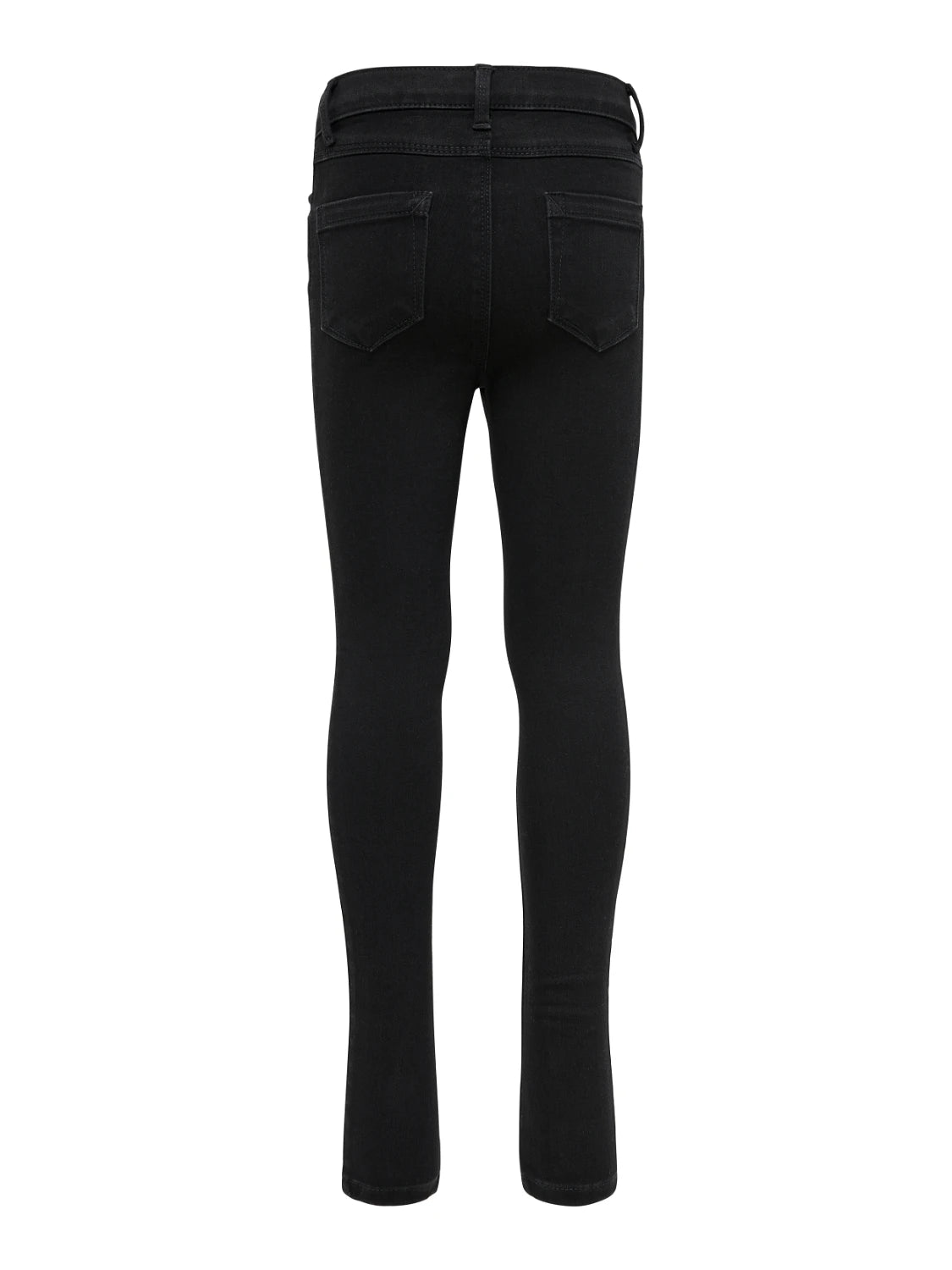 BUTTON SKINNY FIT BLACK JEANS